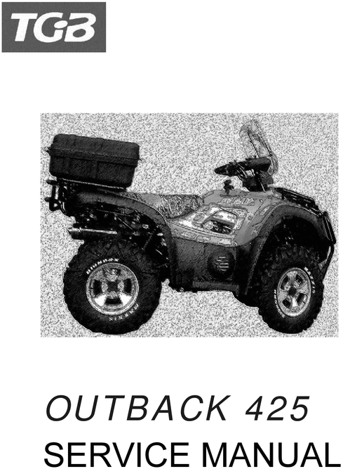 Product picture Tgb Outback 425 Atv Workshop Service Repair Manual